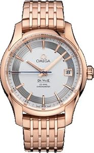 Omega DeVille Hour Vision Silver Dial 18kt Rose Gold Mens Watch 431.60.41.21.02.001