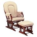Dutailier Ultramotion Glider Rocker and Ottoman - Cherry/ Beige