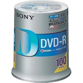 Sony DVD-R 4.7GB データ用 16倍速対応 スピンドルケース ホワイトプリンタブル 100枚パック 100DMR47HPH