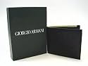 Giorgio Armani Black 100% Leather Wallet w/ 8 Credit Card Slots ART463