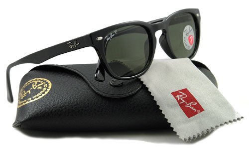 RAY BAN Authentic 2132 black crystal green polarized 90158 ,Designer Sunglasses