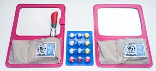 'ME to WE Charitable Foundation' Magnetic Pink Locker Mirror and Dry Erase Board with Pockets, Bold Color Marker and Colorful Locker Magnets (Red)