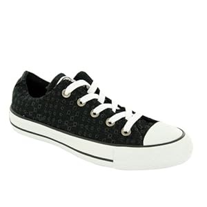 CONVERSE Women's All Star Eyelet Ox (Black 7.5 M)