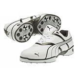 Puma Men's Harpia Argyle Golf Shoes - White / Metallic