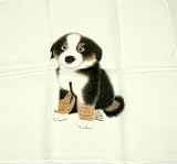 Puppy Dog Handpainted Silk Handkerchief or Scarf