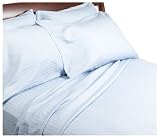 Divatex 320-Thread-Count 100% Cotton Sateen King Sheet Set with Bonus Pillowcases, Light Blue