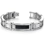 Bold & Beautiful Mens Stainless Steel Carbon Bracelet