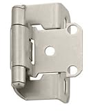 Amerock Decorative Half Wrap 1/2 Overlay Self Closing Cabinet Door Hinge Satin Chrome