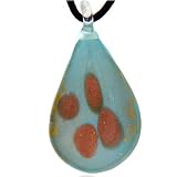 Search : Gold Drop Blue Murano Glass Necklace Pendant Gift