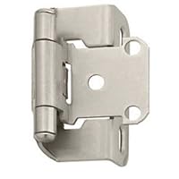 Amerock Decorative Half Wrap 1/2 Overlay Self Closing Cabinet Door Hinge Satin Nickel (pair)