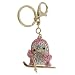 Pink Penguin Skier Purse Charm Keychain