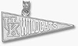 Kentucky Wildcats UK Wildcat Pennant Pendant - Sterling Silver Jewelry