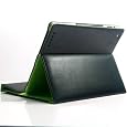 ipad case leather brown (Black+green) Stylish