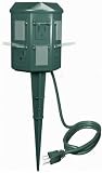 Westinghouse 28010 All Weather Outdoor 6-Outlet Power Station with Photocell, Digital Timer and 15-Foot Cord, Green