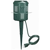 Westinghouse 28010 All Weather Outdoor 6-Outlet Power Station with Photocell, Digital Timer and 15-Foot Cord, Green ~ Westinghouse