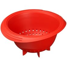 Le Creuset Silicone 1-Quart Berry Colander, Cherry