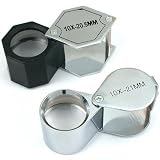2 Chrome 10X Jewelers Loupes 21mm 20.5mm Lens New Tools