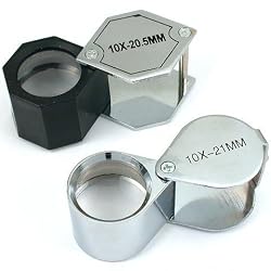 2 Chrome 10X Jewelers Loupes 21mm 20.5mm Lens New Tools