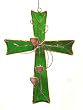 Green Stained Glass Cross Suncatcher
