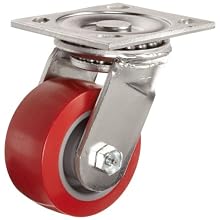 E.R. Wagner Americaster Plate Caster, Swivel, Dust Cover, Polyurethane on Polyolefin Wheel