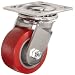 E.R. Wagner Americaster Plate Caster, Swivel, Dust Cover, Polyurethane on Polyolefin Wheel