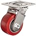 E.R. Wagner Plate Caster, Swivel, Polyurethane Wheel, Roller Bearing, 750 lbs Capacity, 5