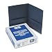 Oxford Twin Pocket Dark Blue Leatherette-Grained Portfolios 25 Count (57538)