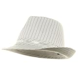 Pinstripe Fedora Hats -White Black W19S68E