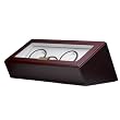 Quad Watch Winder for 4 Automatic Watches AC Operation Cherry Finish Engravable Plate