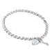 Sterling Silver Key and Heart Charms Diamond Bracelet - 0.15 cttw - 7 inch