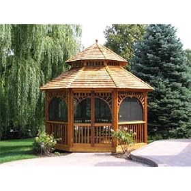 Premier Morning Glory Gazebo 16 Foot With Double Roof by Gazebo Junction
