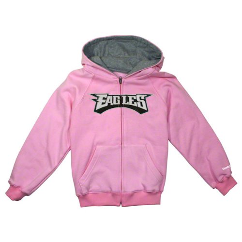 Philadelphia Eagles Girls (4-6X) Pink Sportsman Full-Zip Fleece Hooded Sweatshirt