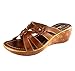 Women's Floral Deco Fashion Wedge Sandal - Slides & Thong Style