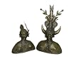 Gift Idea- Bastar Tribal Art Pair of Bust Tribal Warriors Indian Sculpture