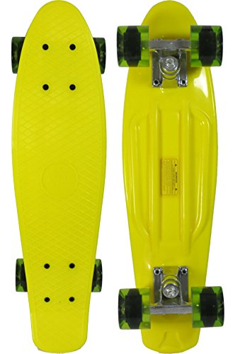 Skateboard (Yellow Deck with Green Wheels)