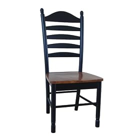 International Concepts C57-271P Pair of Madison Park Ladder-Back Chairs, Black Cherry by International Concepts