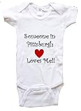 SOMEONE IN PITTSBURGH LOVES ME - PITTSBURGH BABY - City Series - White, Blue or Pink Onesie / Baby T-shirt