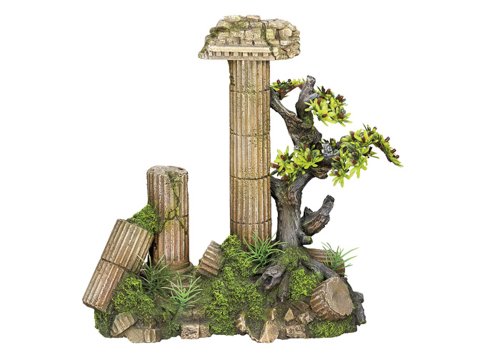 Aquarium Dekoration Aqua Ornaments \"ANTIKE S&Auml;ULEN\" mit Pflanzen; L26 x B13 x H Preisvergleich
