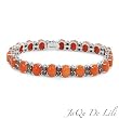 JAQU DE LILI Made in Usa Majestic Bracelet With 22.15ctw Precious Stones - Genuine Diamonds and Corals Beautifully Crafted in 14K White Gold. Total item weight 23.3g Length 7.5in