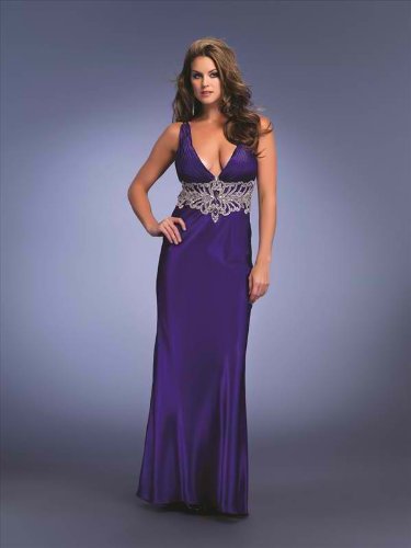 Purple Beaded Prom Dress