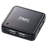 Digio2 7�|�[�gUSB2.0�n�u �o�X�p���[/�Z���t�p���[���Ή� AC�A�_�v�^�t �u���b�N UH-2227BK