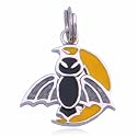 Sterling Silver Bat and Moon Charm
