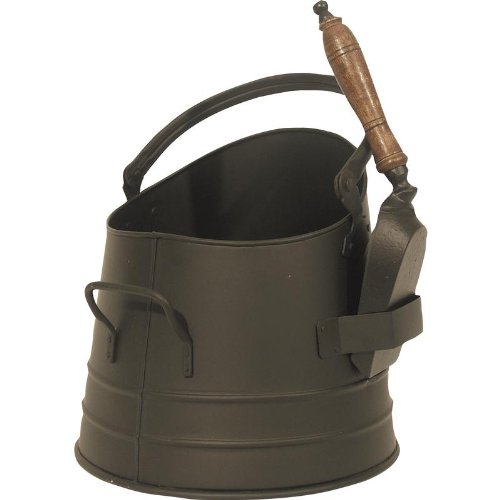 Seau à cendres en métal noir avec sa pelle GCH1170