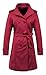 ZSHOW Women's Outwear Double Breasted Lady's Trench Coat Lapel Jackets With Belts(US S)Wine Red