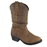 Smoky Mountain Boots Youth Boys Vista Brown Distress Leather Slouch 3.5 D