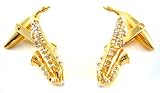 Gold Saxophone Music Cufflinks