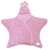 from Tuppence and Crumble Tuppence and Crumble soft fleece Baby Star Wrap Cyclamen with Cream Stitching 0-6 months