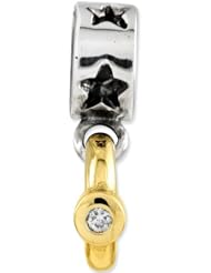 Reflection Beads Silver 14kt Star Ribbon CZ Ring Love Dangle