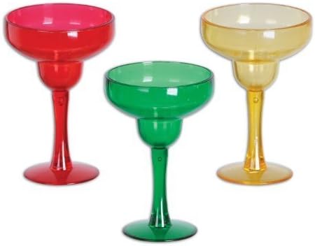 Margarita Shot Glasses (asstd red, gold, green) Party Accessory (1 count) (6/Pkg) by The Beistle Company