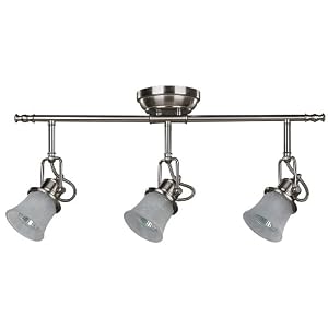 Canarm IT285A03BPT10 Vision White Tea Stained Glass 3-Bulb Light Dropped Track Lighting,... by Canarm